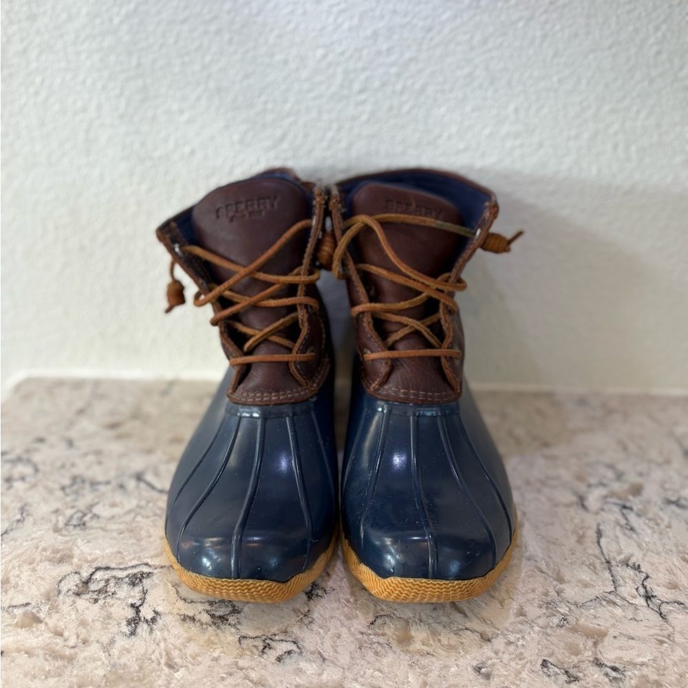 Sperry Navy and Brown Ankle Boots